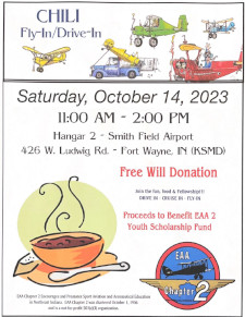EAA 2 Chili Lunch Fly-in October 14, 2023